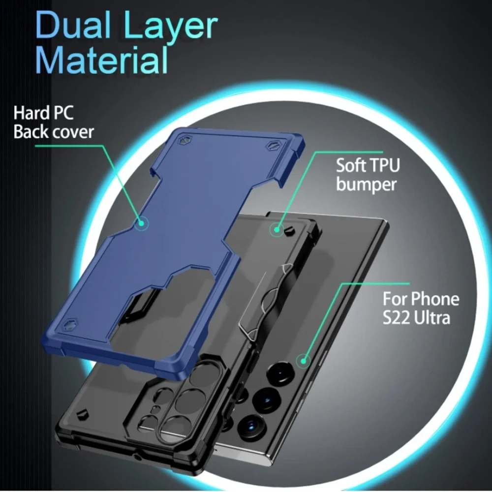 slim fit shockproof phone case for Samsung Galaxy S22 Ultra In Blue